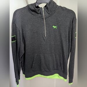 women's pinky hoodie half zipper